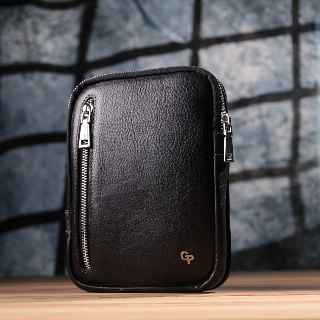 Сумка Grande Pelle Бананка з зернистої натуральної шкіри Чорна (22879) - зображення 10