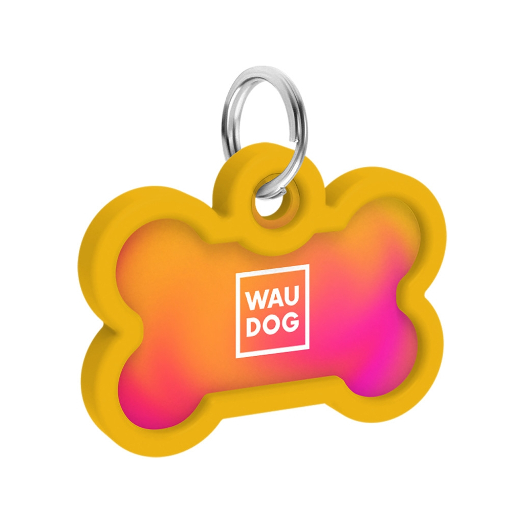Адресник для тварин WAUDOG Smart ID з QR паспортом "Градієнт помаранчевий", кістка 40х28 мм (231-4035) - зображення 4
