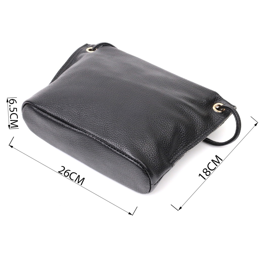 Сумка Vintage Жіноча трапецієподібна з натуральної шкіри Чорна (22395) - зображення 3