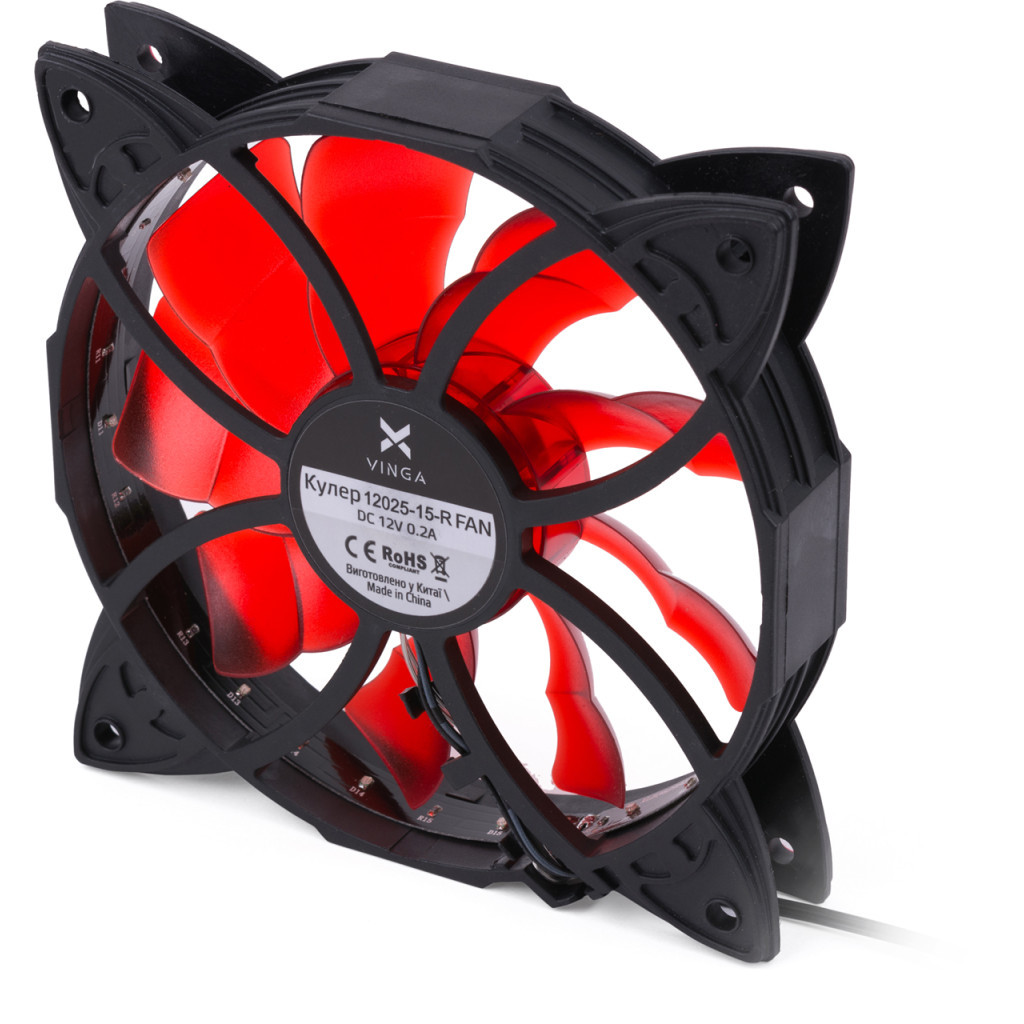 Кулер до корпусу Vinga 12025-15-R - зображення 4