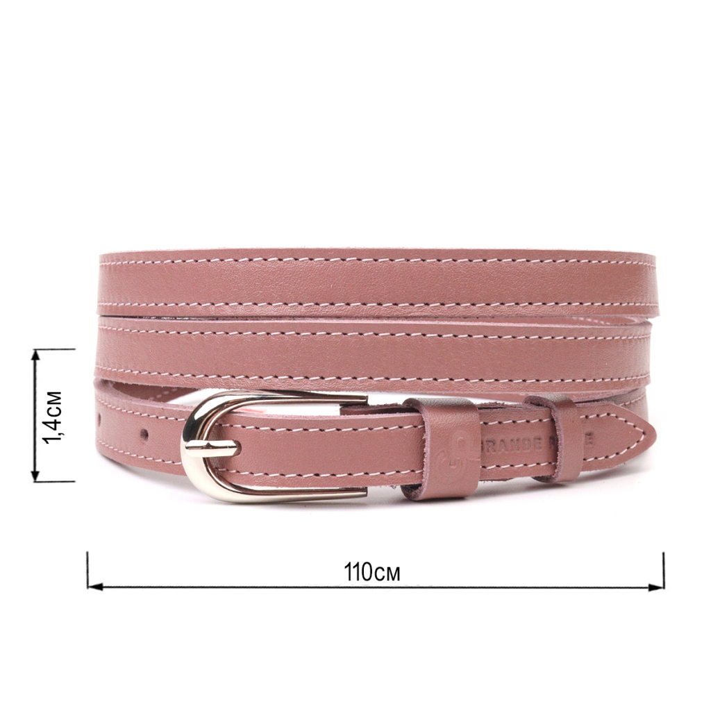 Ремінь Grande Pelle Жіночий з натуральної шкіри Рожевий (21441) - зображення 3