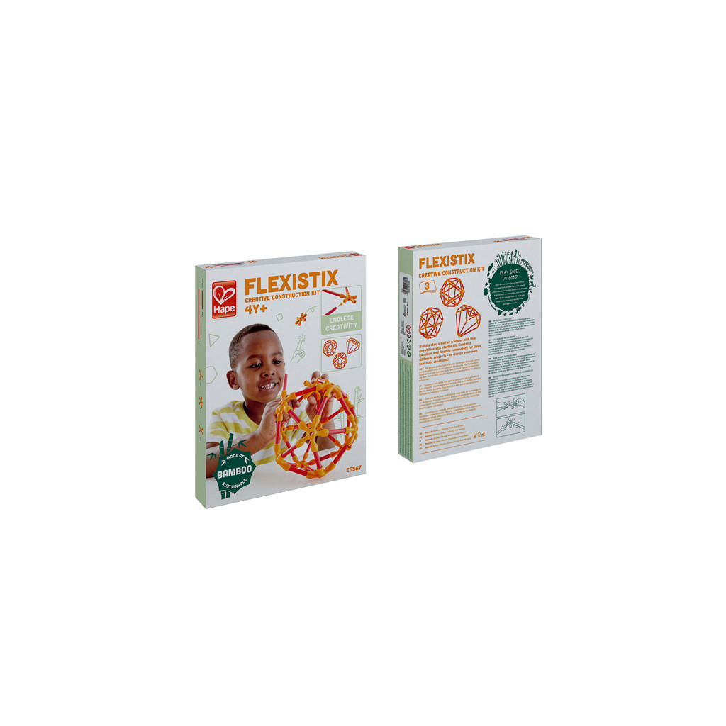 Конструктор Hape Flexistix Будівництво 66 деталей бамбуковий (E5567) - зображення 1