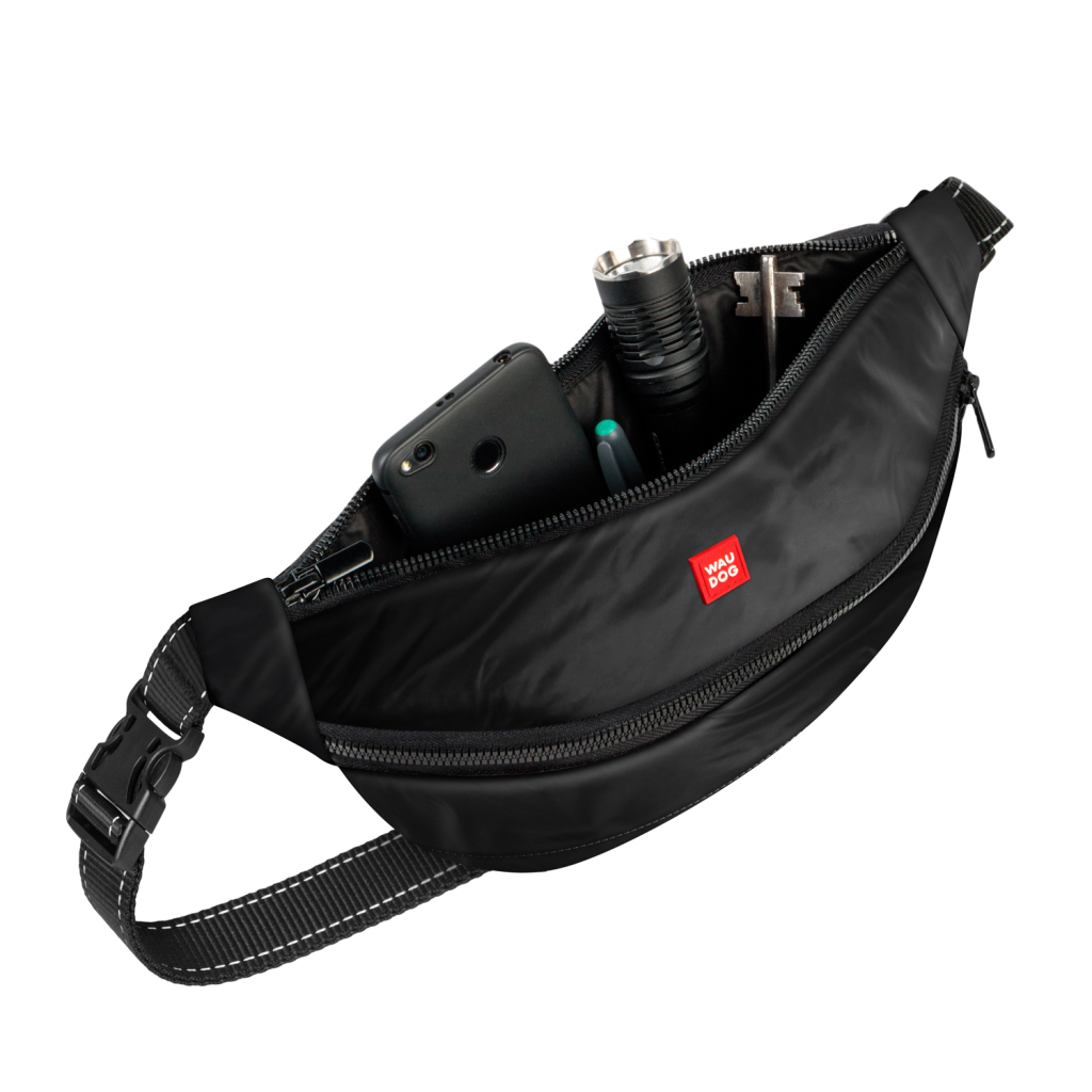 Поясна сумка-бананка для собак WAUDOG Family 33х17х10 см чорна (56891) - зображення 2