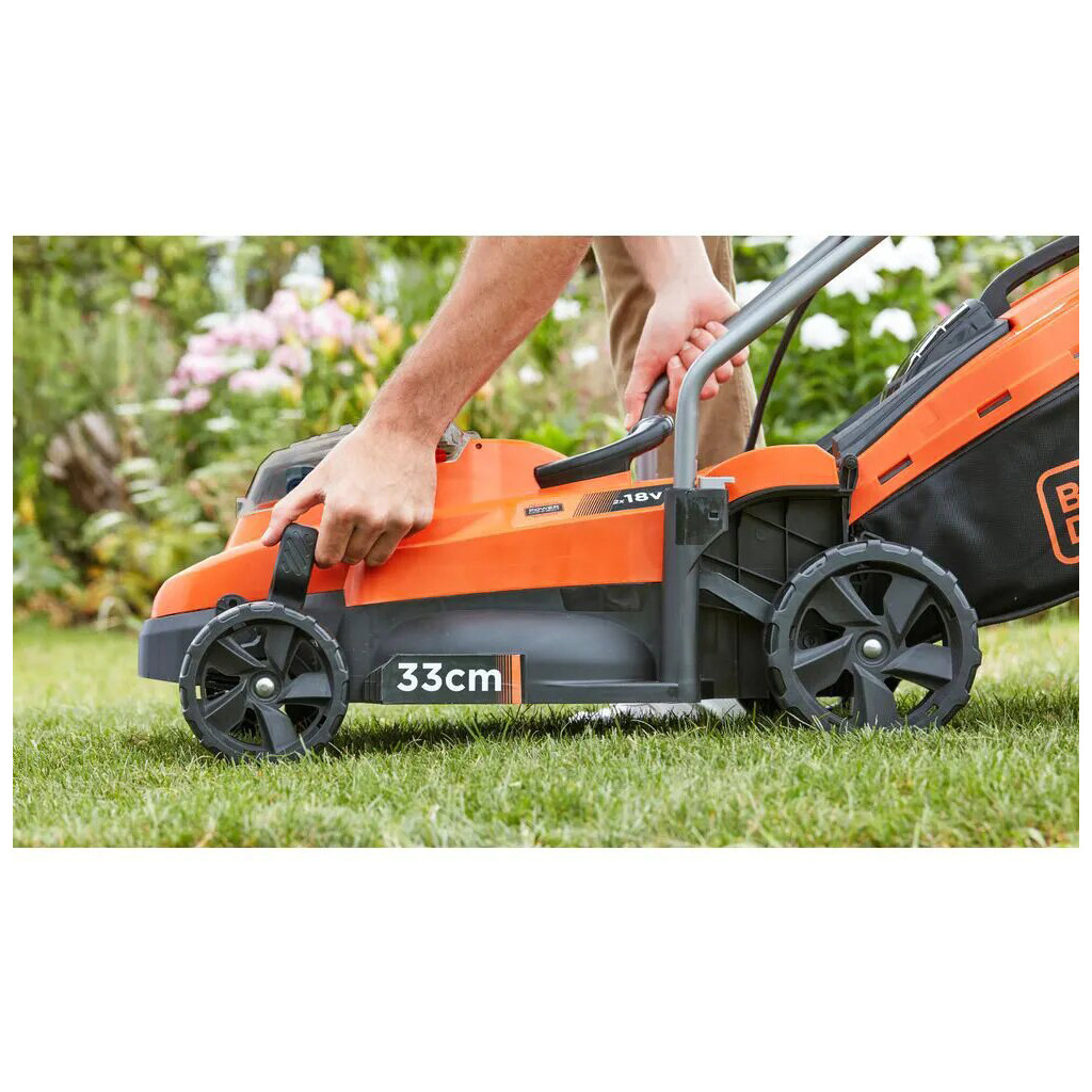 Газонокосарка Black&Decker акумуляторна 18 В, 4.0 Ач, 32 см, 2 АКБ та ЗП (BCMW33184L2) - изображение 8