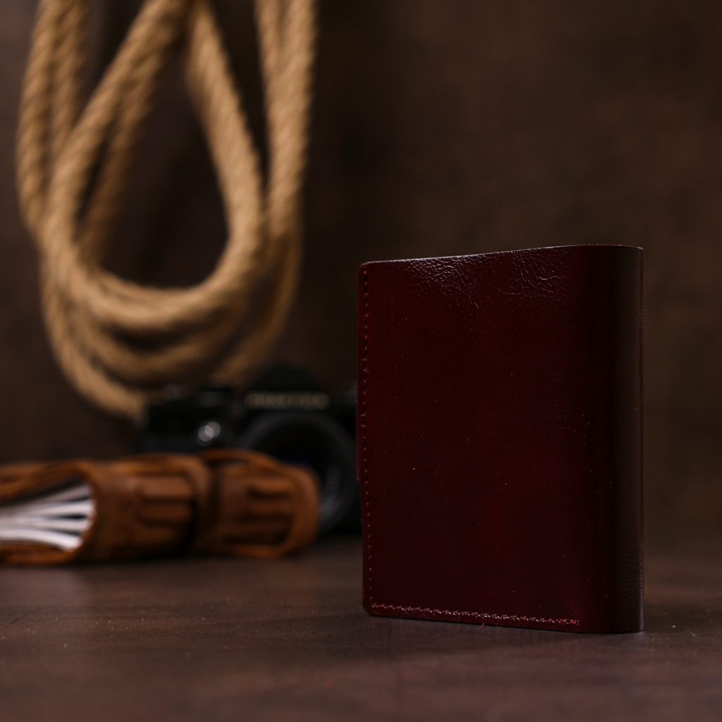 Портмоне Shvigel Шкіряне Бордове (16484) - зображення 9