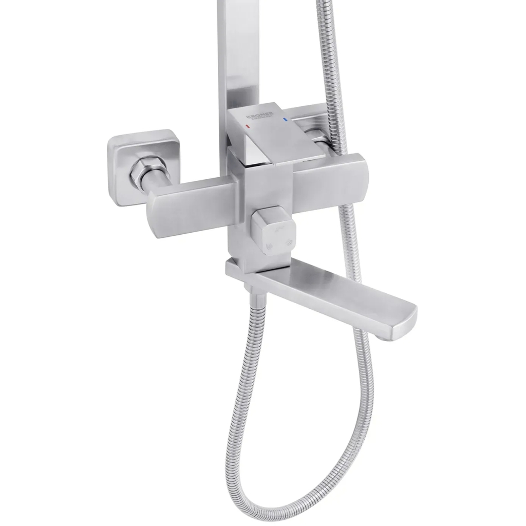 Душовий гарнітур Kroner Edelstahl Kubus-ESG063 + змішувач Edelstahl Kubus-ESG010 + змішувач Kroner Edelstahl Kubus-ESG05 (CVS30172) - изображение 4
