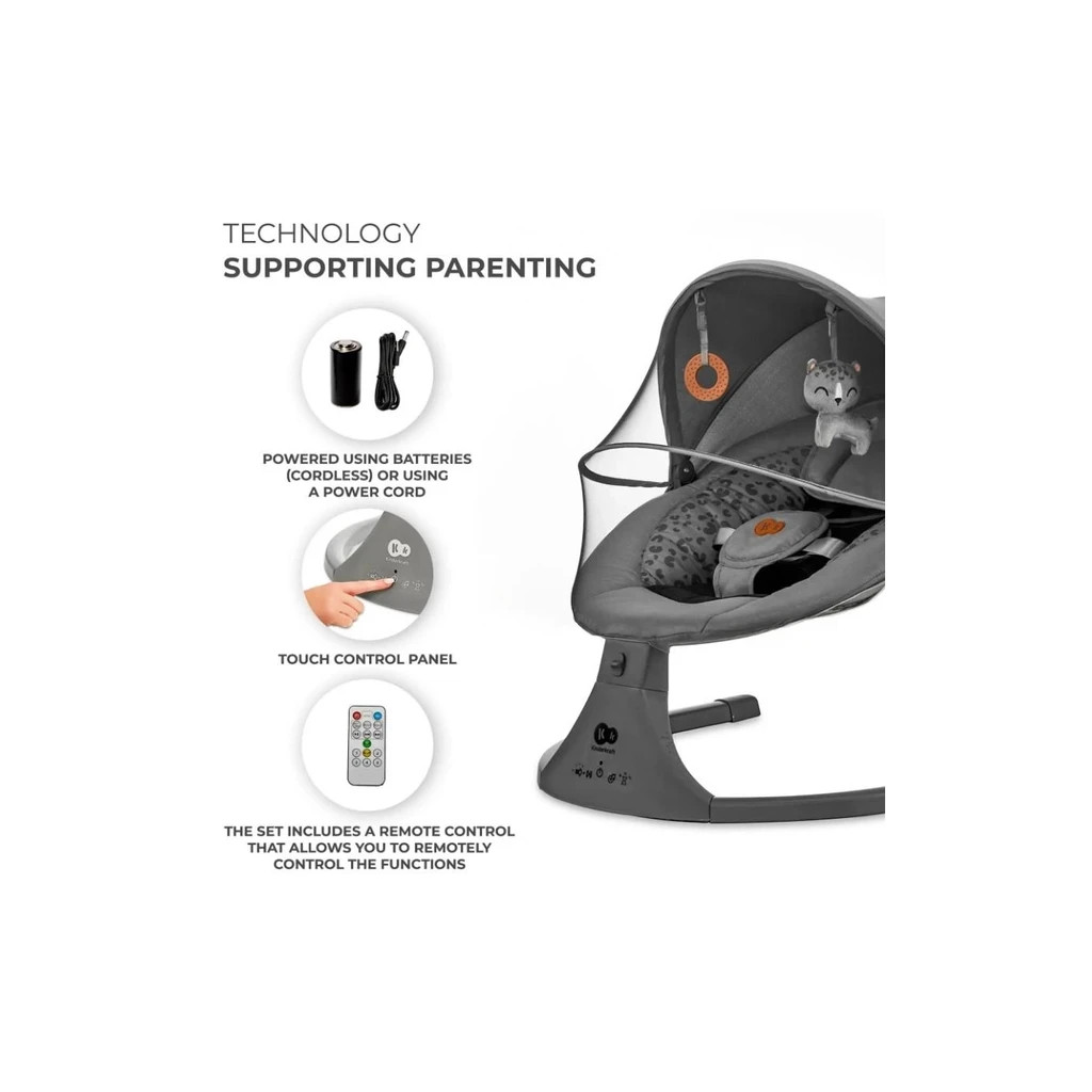 Крісло-гойдалка Kinderkraft Lumi 2 Dark Grey (5902533925025) - зображення 9