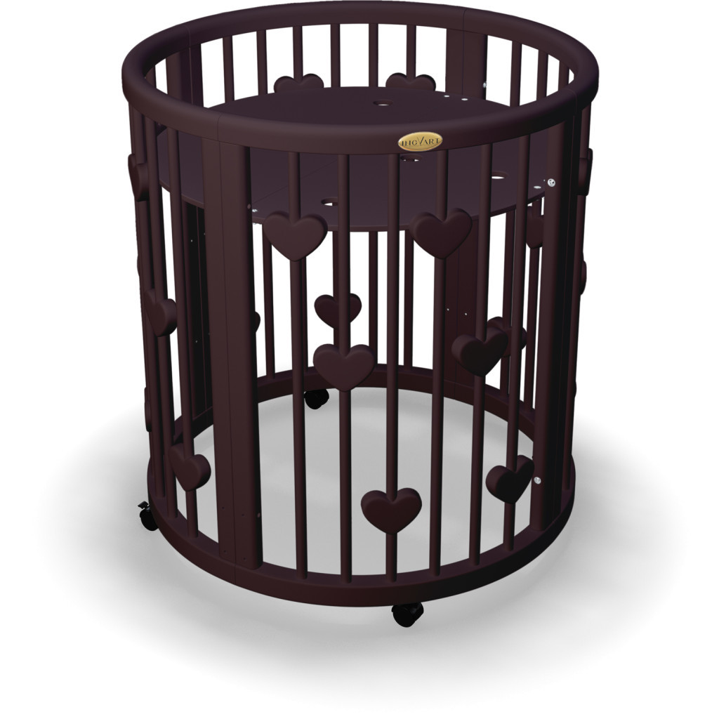 Ліжечко Ingvart Smartbed Plus з серцями венге (4341401) - зображення 2