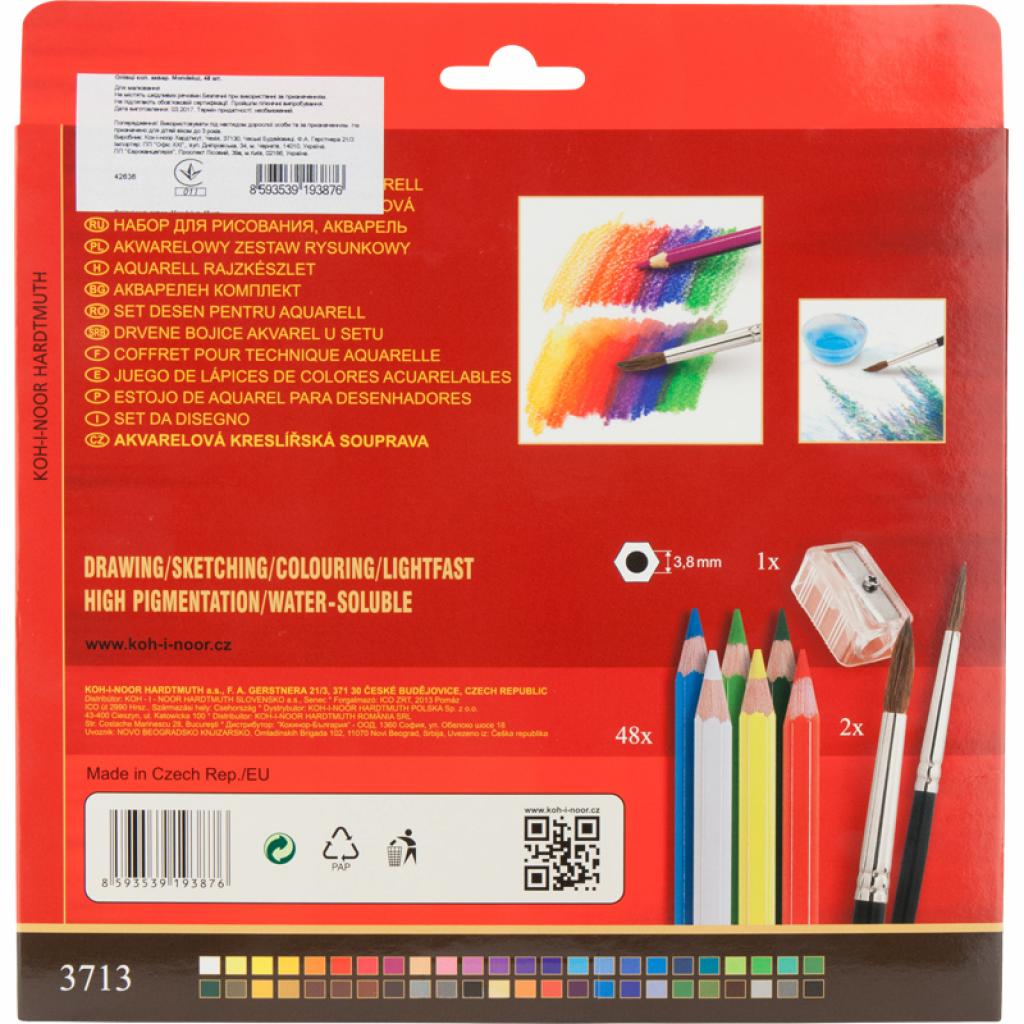 Олівці кольорові Koh-i-Noor Mondeluz акварельні 48 кольорів (3713) - изображение 2