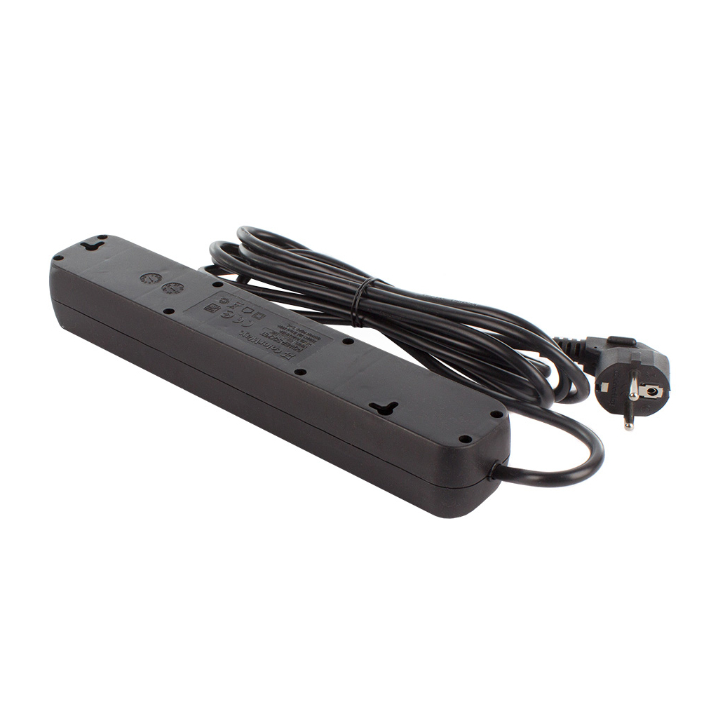 Мережевий фільтр живлення ColorWay CW-PSEA52BK, 5 розеток/ 2M black (CW-PSEA52BK) - зображення 5