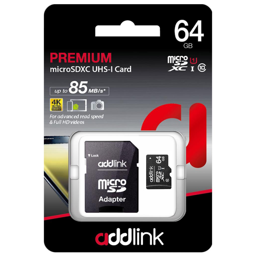 Карта пам'яті AddLink 64GB microSDXC class 10 UHS-I U1 (ad64GBMSX310A) - зображення 2