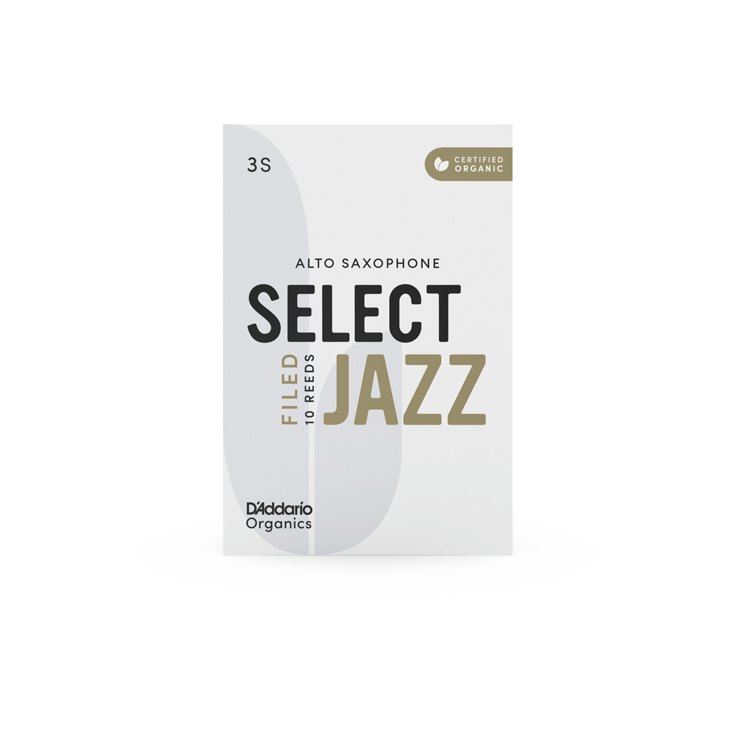 Тростина для саксофона D'Addario Organic Select Jazz - Alto Sax Filed 3S - 10 Pack (ORSF10ASX3S) - зображення 3