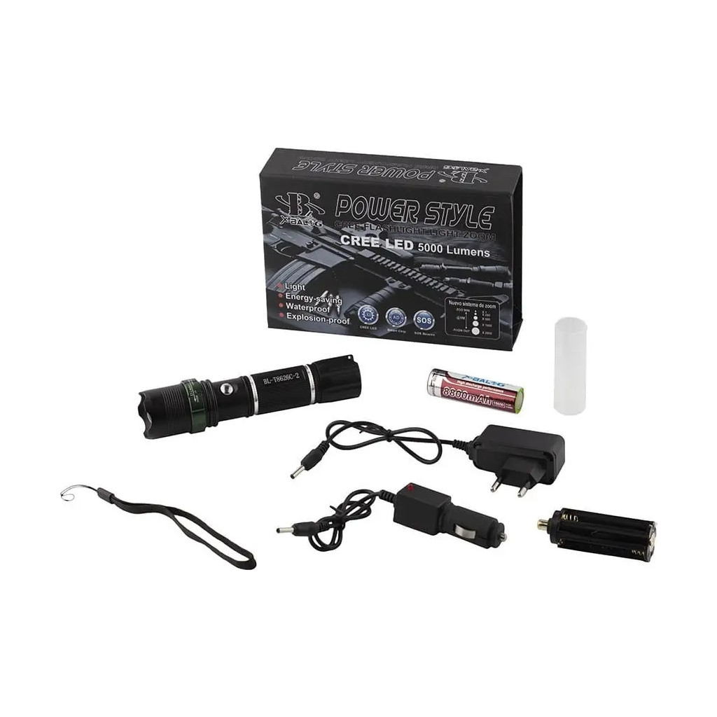 Ліхтар X-Balog UV 2 діоди BL-T8626C-2 алюмінієвий діапазон до 300 м (L0-72) - зображення 10