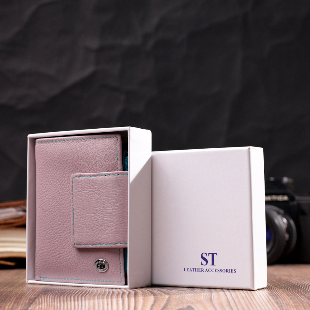 Портмоне ST Leather З натуральної шкіри Бежеве (19452) - зображення 11