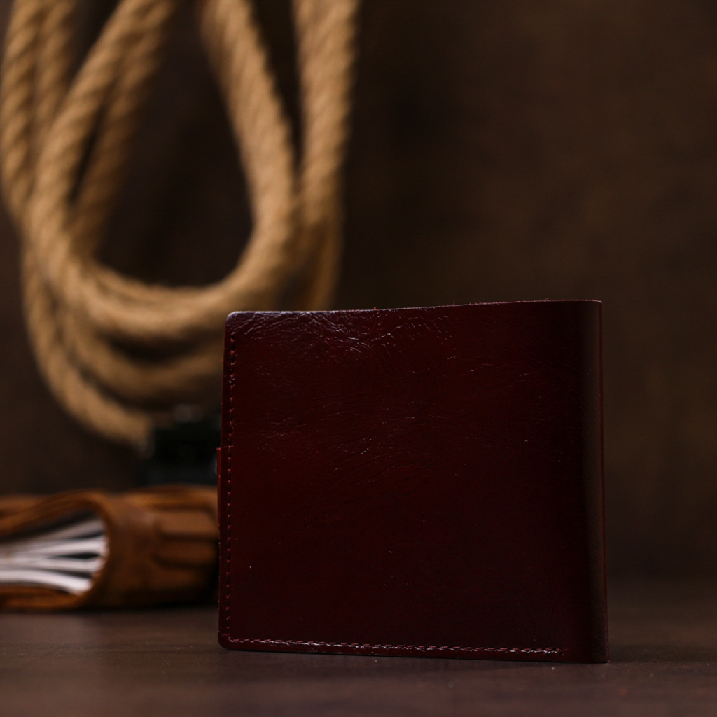 Портмоне Shvigel Шкіряне Вишневе (16463) - зображення 9