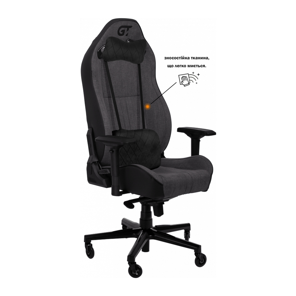 Крісло ігрове GT Racer X-8009 Dark Gray/Black (X-8009 Fabric Dark Gray/Black) - зображення 2