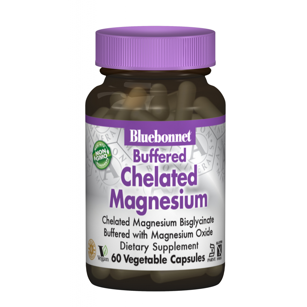 Мінерали Bluebonnet Nutrition Хелатний Буферний Магній 200мг, Albion, 60 гелевих капсул (BLB-00672) - зображення 1