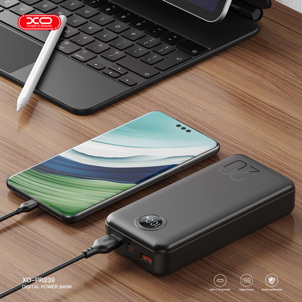 Батарея універсальна XO 20000mAh, PD/20W, QC/22.5W, black (PR239_Black) - зображення 2