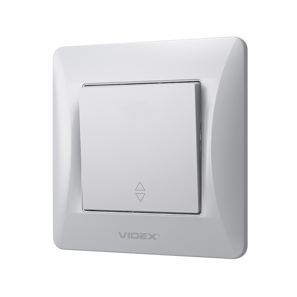 Перемикач Videx BINERA 1кл прохідний срібний шовк (VF-BNSW1P-SS) - изображение 1