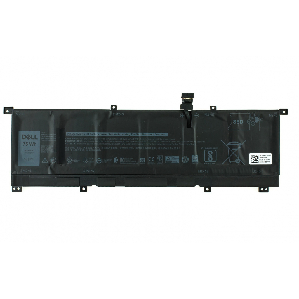 Акумулятор до ноутбука Dell XPS 15-9575 8N0T7, 75Wh (6254mAh), 6cell, 11.4V, Li-ion (A47604) - зображення 1