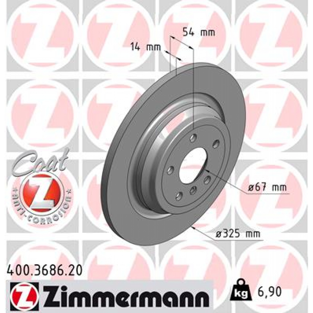 Гальмівний диск ZIMMERMANN 400.3686.20 - зображення 1
