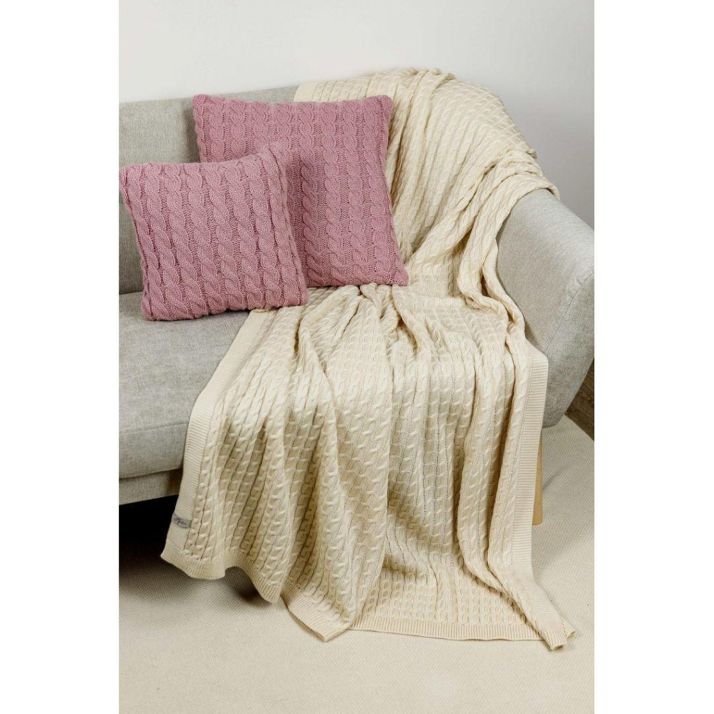 Наволочка Прованс декоративна в'язана Коси рожева 45х45 (028636) - зображення 2