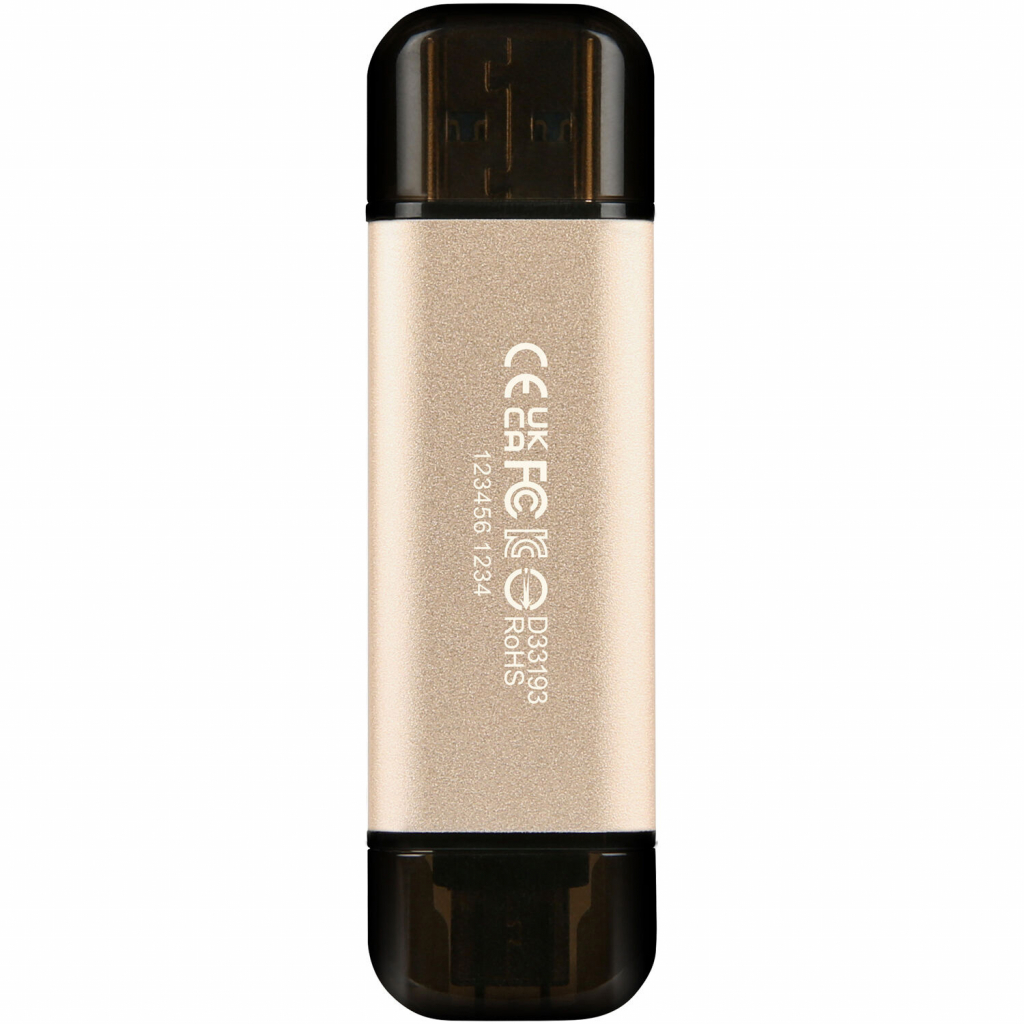 USB флеш накопичувач Transcend 128GB JetFlash 930 Gold-Black USB 3.2/Type-C (TS128GJF930C) - зображення 2