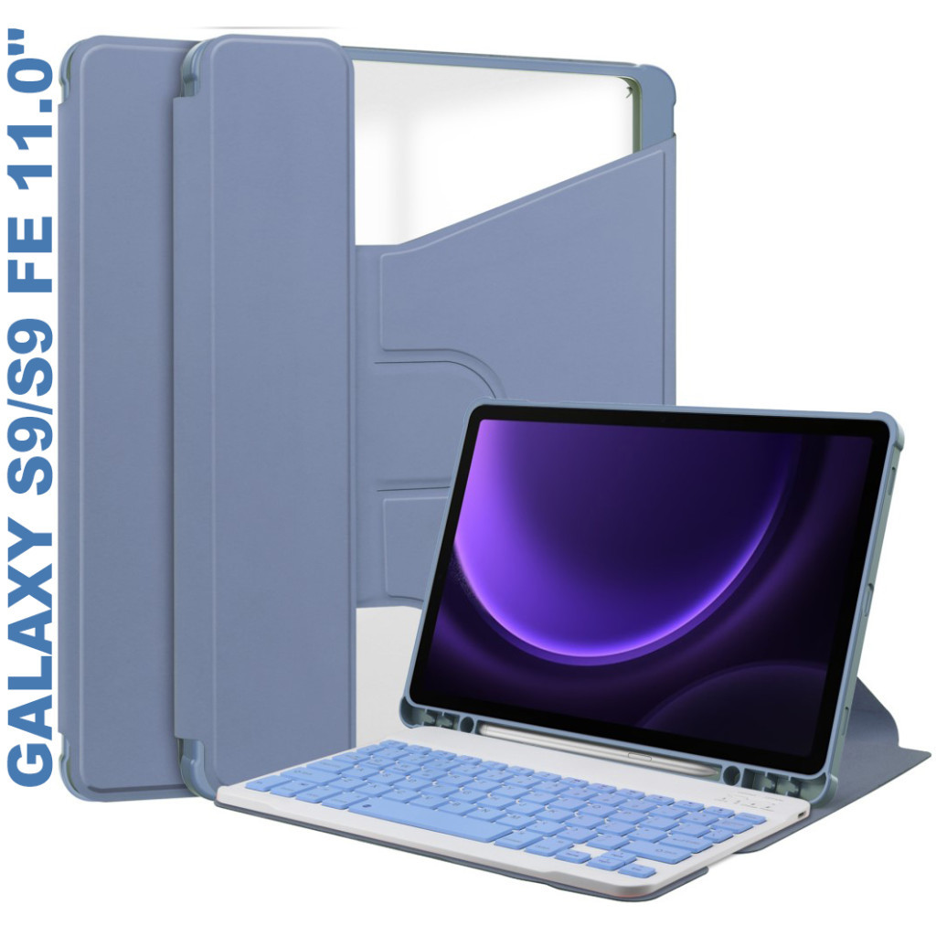 Чохол до планшета BeCover Keyboard 360° Rotatable Samsung Tab S9 (SM-X710/SM-X716)/S9 FE (SM-X510/SM-X516B) 11.0" Purple (710431) - зображення 1