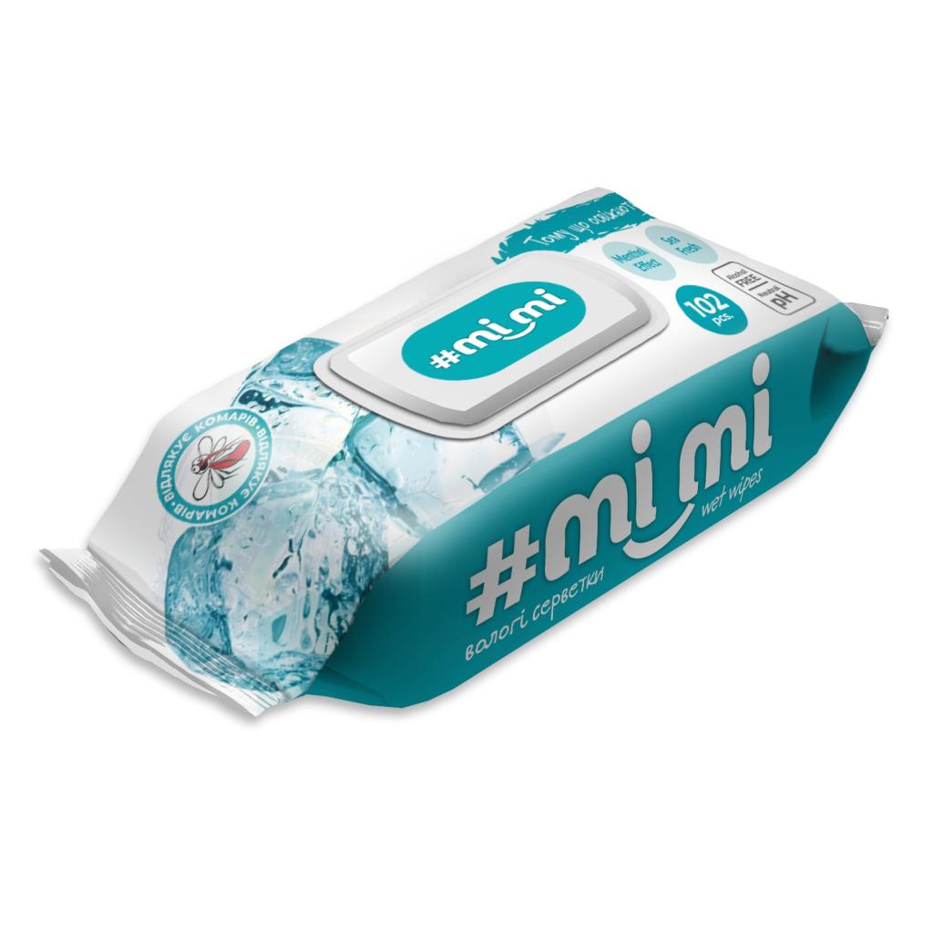 Вологі серветки Mi Mi Охолоджувальні З клапаном 102 шт. (4820237500373) - зображення 2