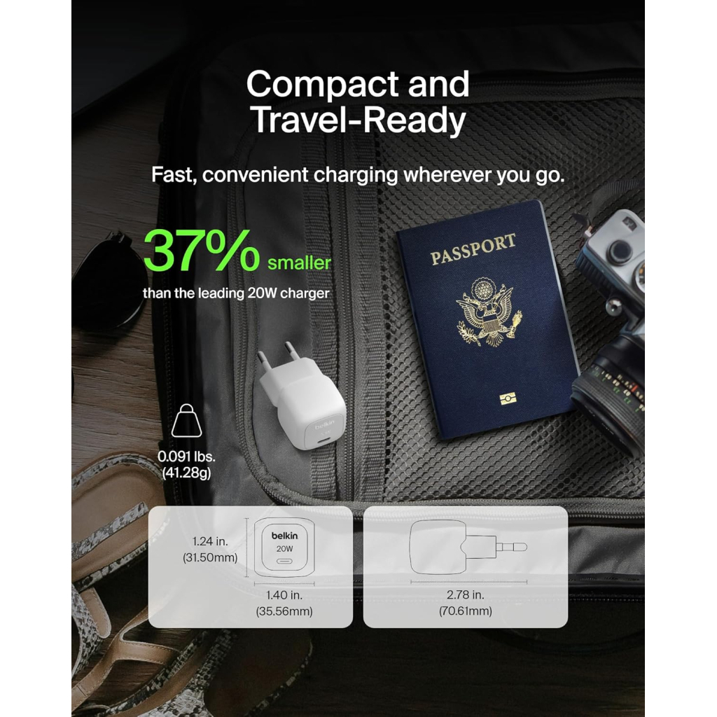 Зарядний пристрій Belkin USB-C PD20W PPS white (WCA009KQWH) - зображення 2