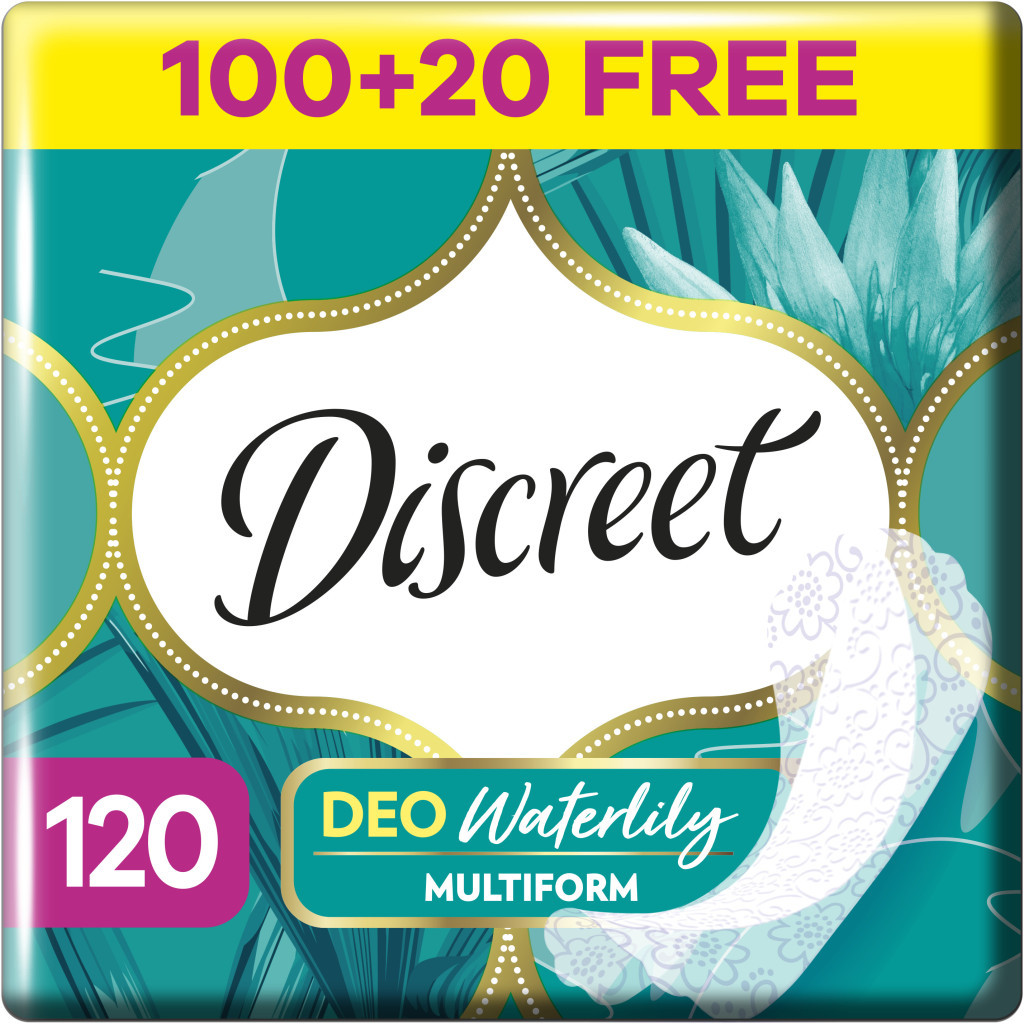 Щоденні прокладки Discreet Deo Waterlily 120 шт. (8700216234245) - зображення 1