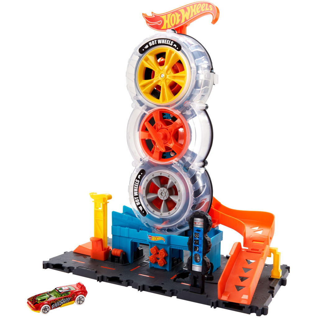 Автотрек Hot Wheels Пригоди та трюки в шиномонтажній (HDP02) - зображення 1