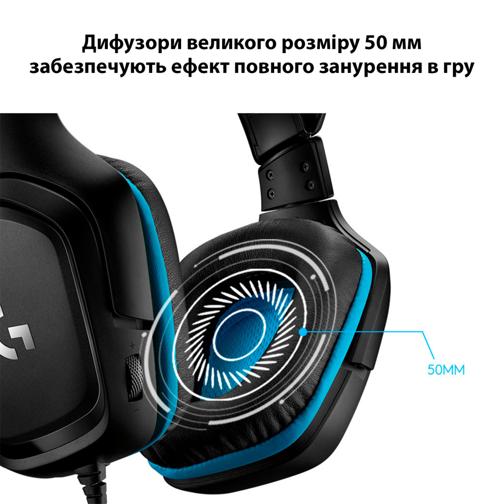 Навушники Logitech G432 7.1 Surround Sound Wired Gaming Headset (981-000770) - зображення 4
