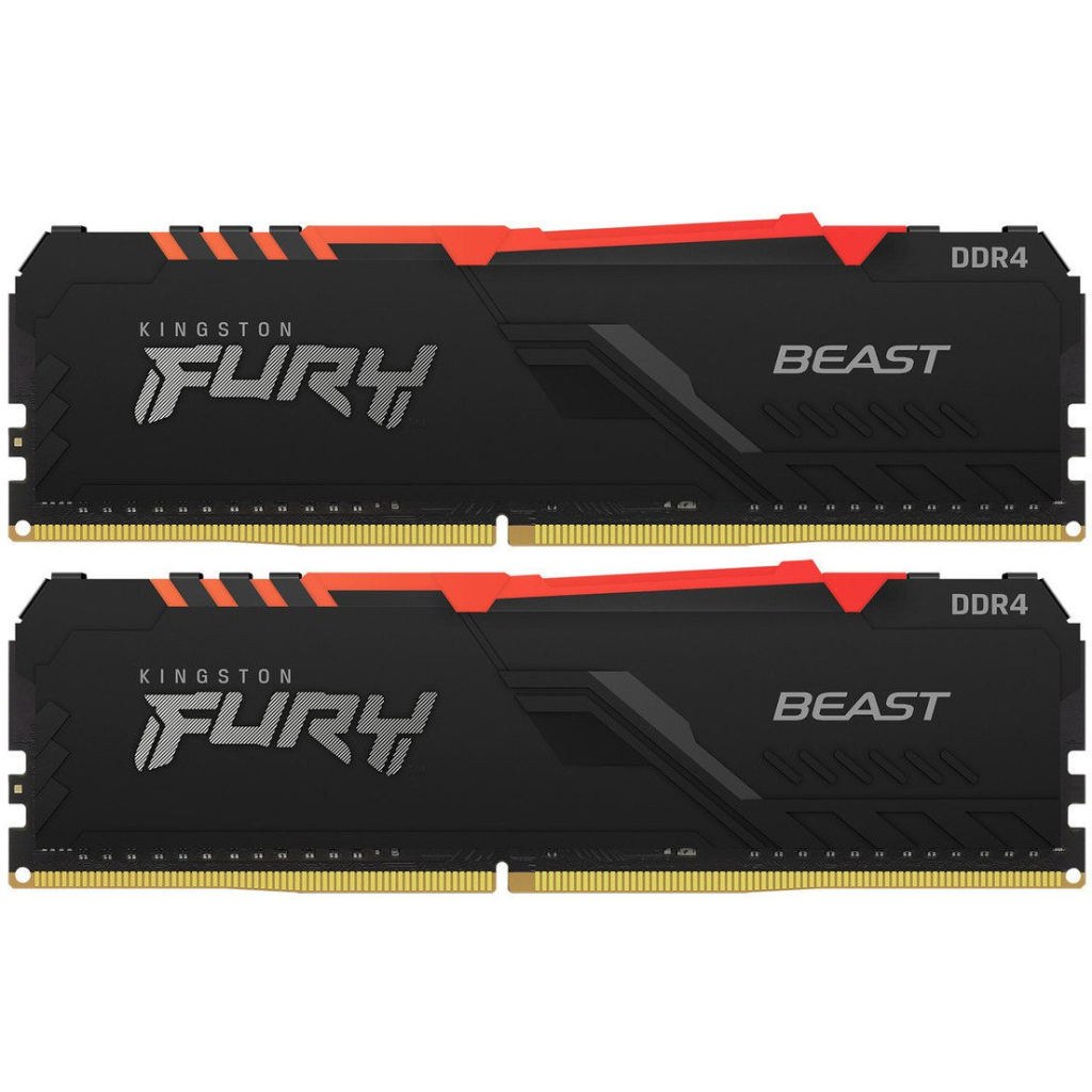 Модуль пам'яті для комп'ютера DDR4 64GB (2x32GB) 2666 MHz Beast RGB Kingston Fury (ex.HyperX) (KF426C16BBAK2/64) - зображення 2