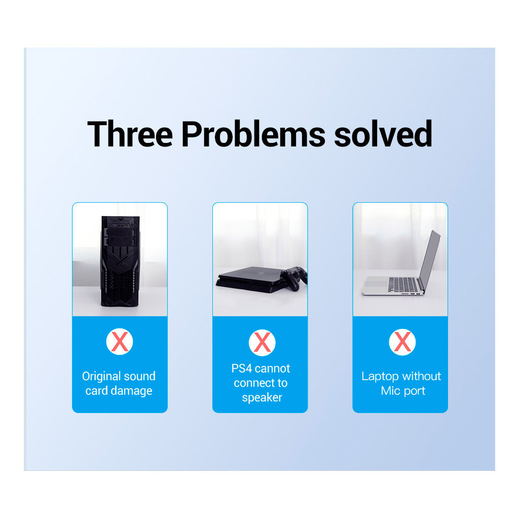 Звукова плата Vention Audio USB 3х3,5mm jack 0.15m Volume Control (CDRBB) - изображение 4