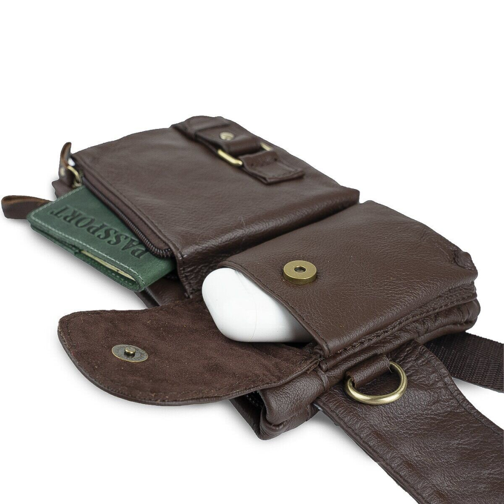 Сумка Vintage Поясна чоловіча Коричнева (14747) - зображення 9