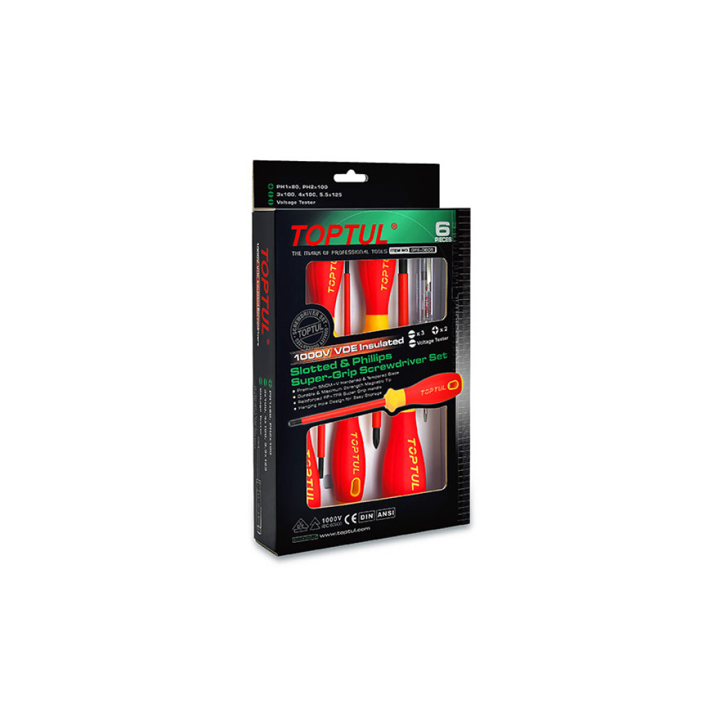 Набір викруток Toptul діелектричних (1000V) VDE 6шт. (GFE-0605) - зображення 1