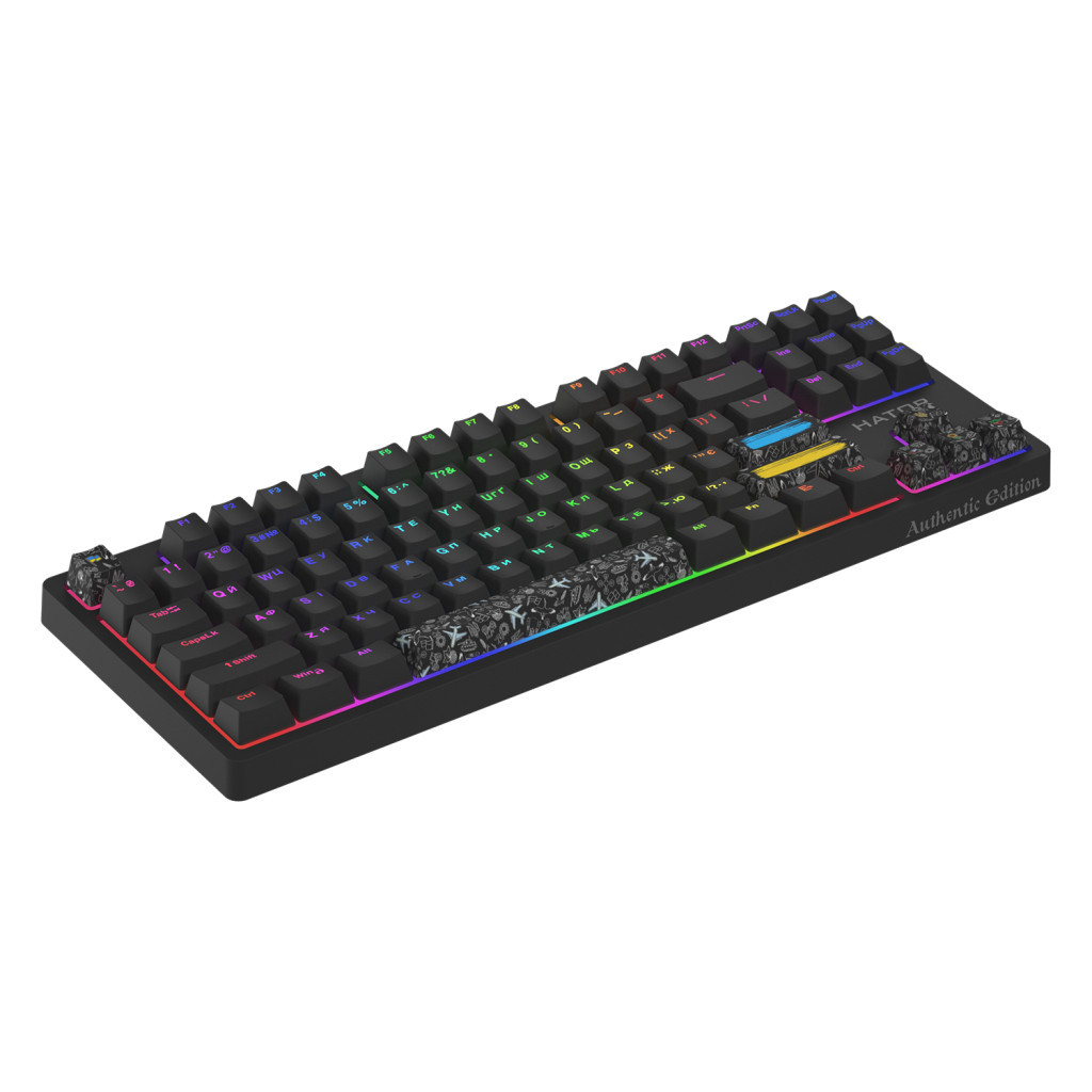 Клавіатура Hator Rockfall 2 Mecha TKL Authentic Edition Aurum Milky Way Silent USB Black (HTK-530) - зображення 2