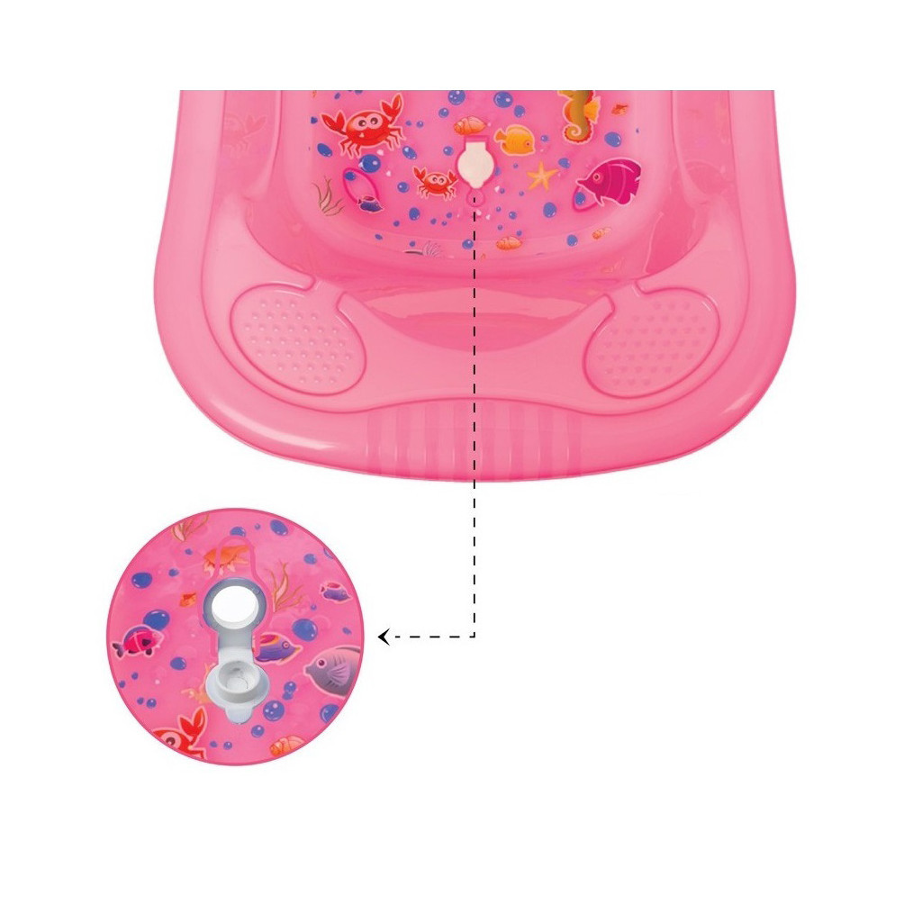 Ванночка Sevi Bebe зі зливом Рожева (8692241002800) - зображення 3