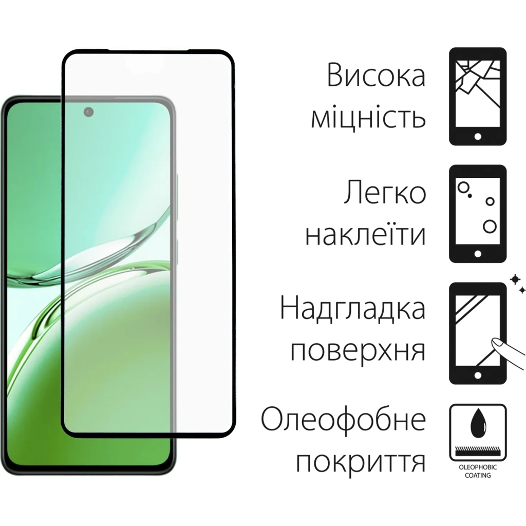 Чохол до мобільного телефона Dengos Oppo Reno 12 F/FS Matte + glass (Green) (DG-KM-110) - зображення 3