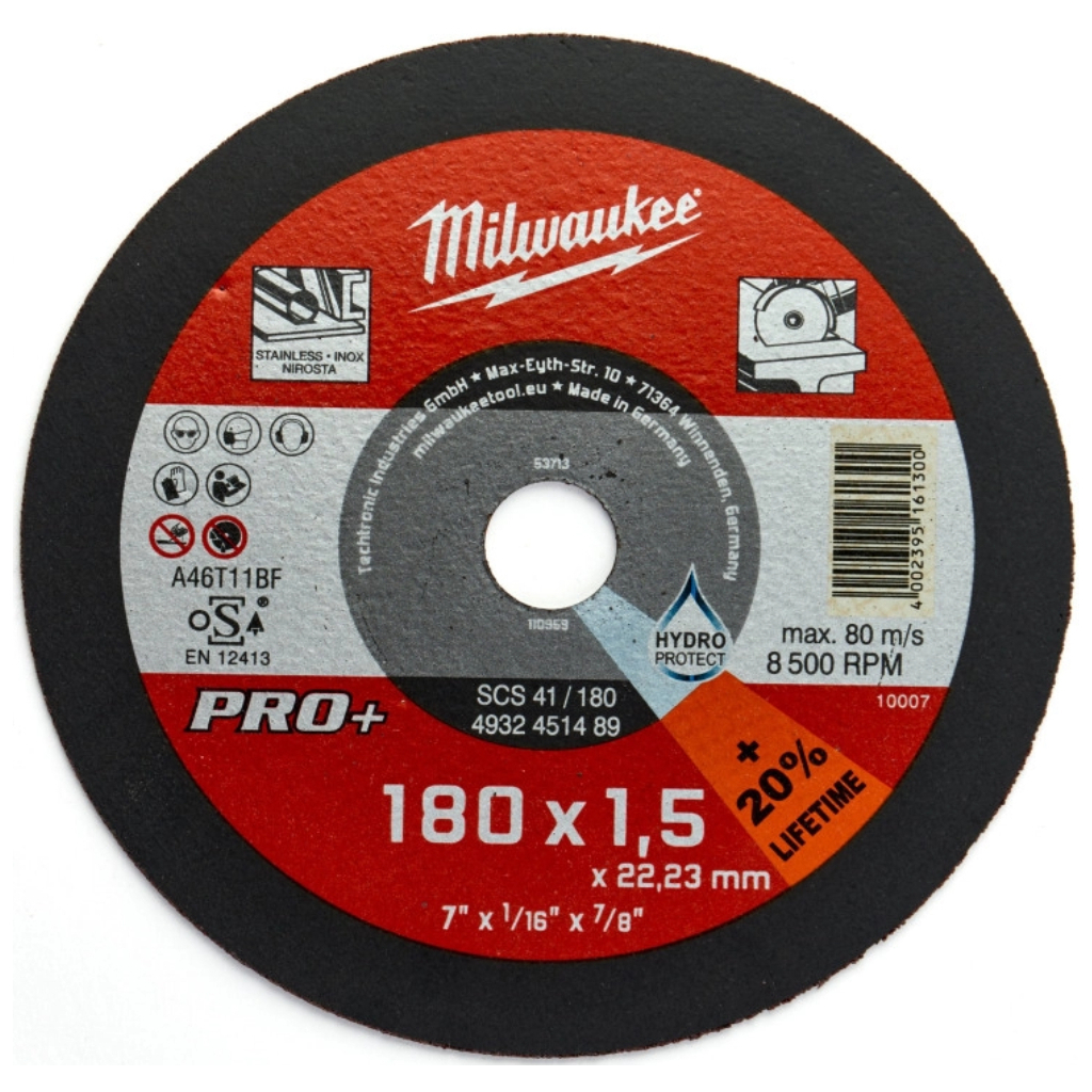 Круг відрізний Milwaukee по металу, SCS41/180X1,5 PRO+, 180мм (4932451489) - зображення 1