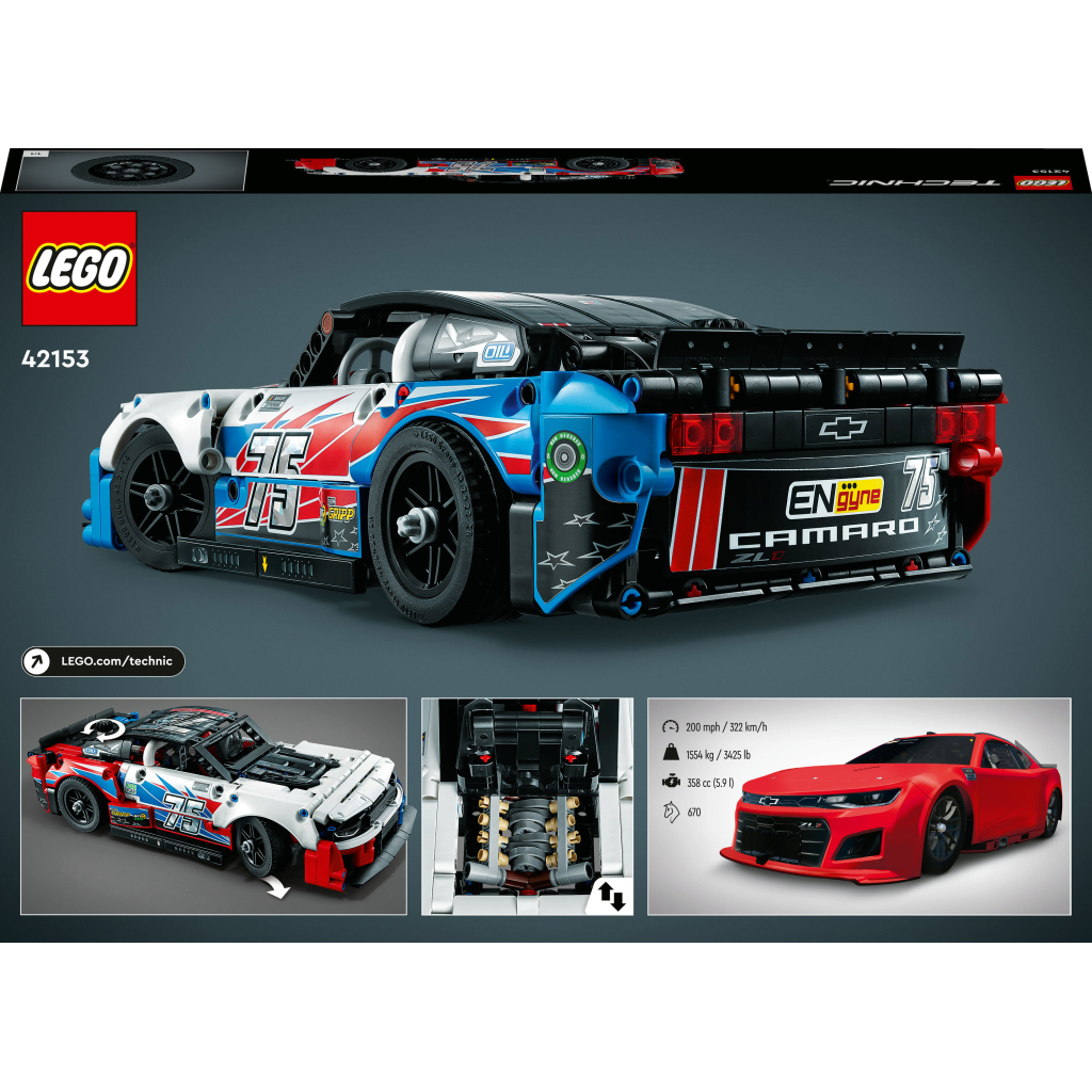 Конструктор LEGO Technic NASCAR Next Gen Chevrolet Camaro ZL1 672 деталі (42153) - зображення 10