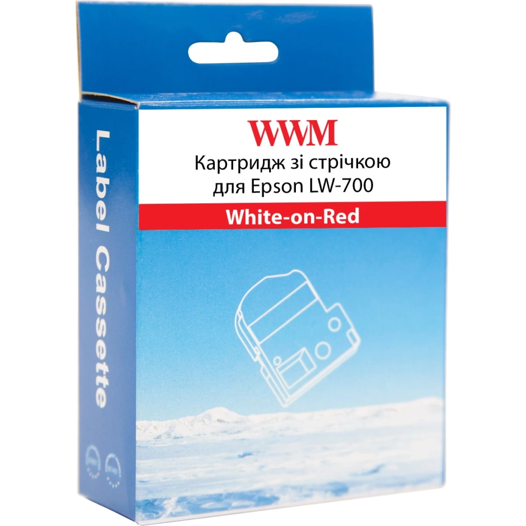 Стрічка для принтера етикеток WWM для Epson LW-700 24mm х 8m White-on-Red (WWM-SD24R) - зображення 2