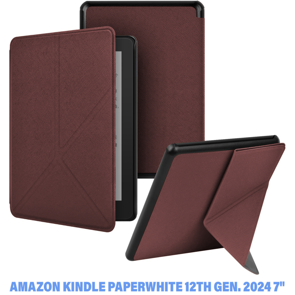 Чохол до електронної книги BeCover Ultra Slim Origami Amazon Kindle Paperwhite 12th Gen. 2024 7"/Colorsoft (2024) Red Wine (712842) - зображення 1