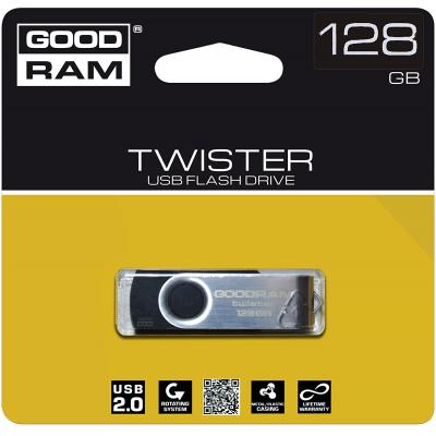 USB флеш накопичувач Goodram 128GB UTS2 Twister Black USB 2.0 (UTS2-1280K0R11) - зображення 2