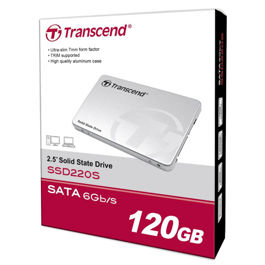 Накопичувач SSD 2.5" 120GB Transcend (TS120GSSD220S) - зображення 5