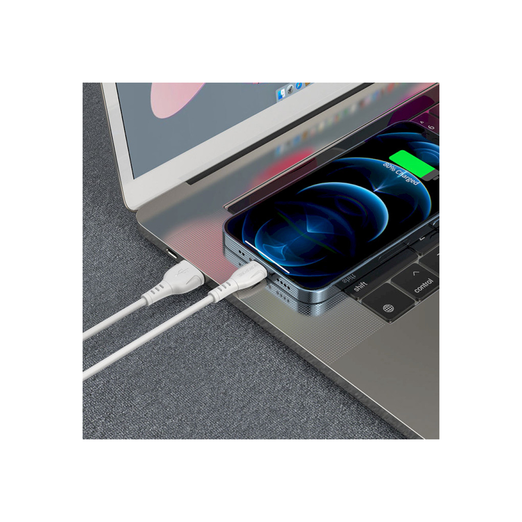 Дата кабель USB 2.0 AM to Lightning 1.0m 2.4A PVC BX51 white BOROFONE (6931474743909) - зображення 5