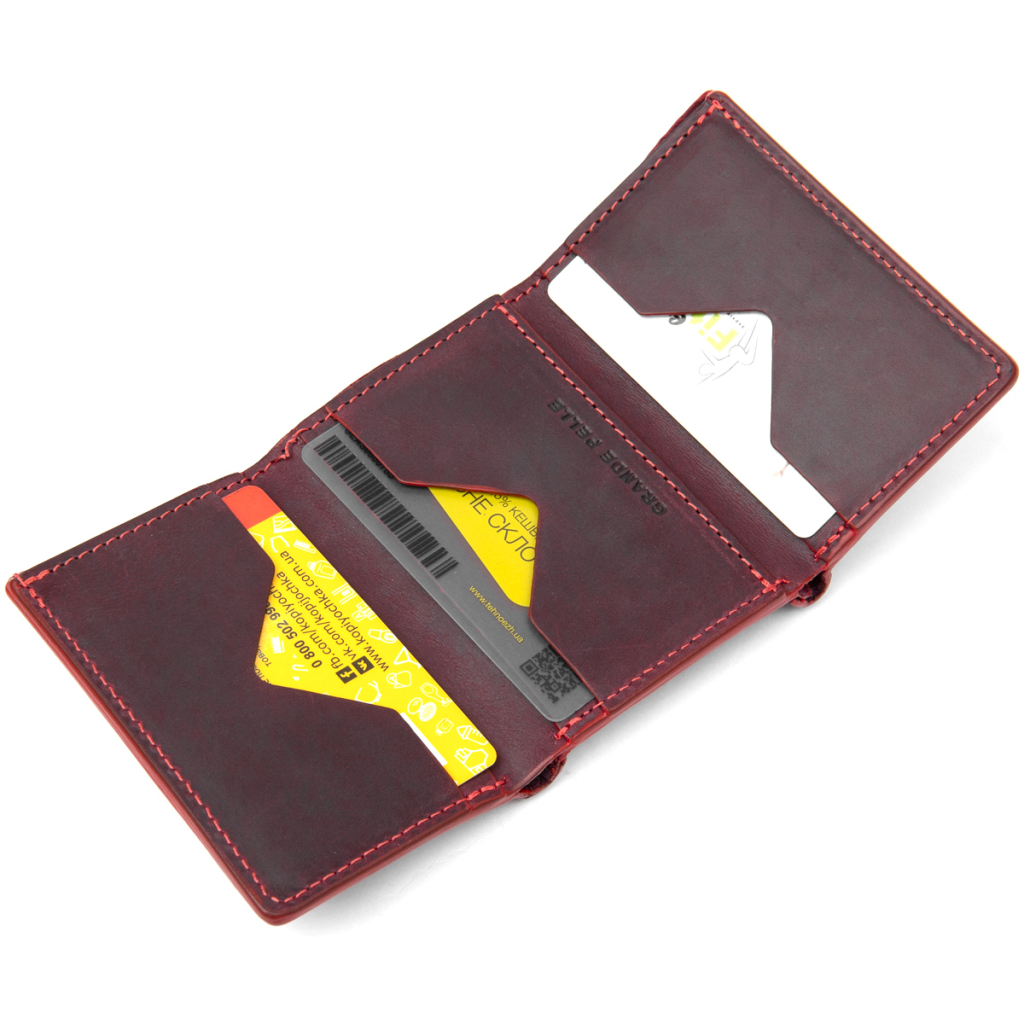 Портмоне Grande Pelle Матове вінтажне Бордове (11454) - зображення 6