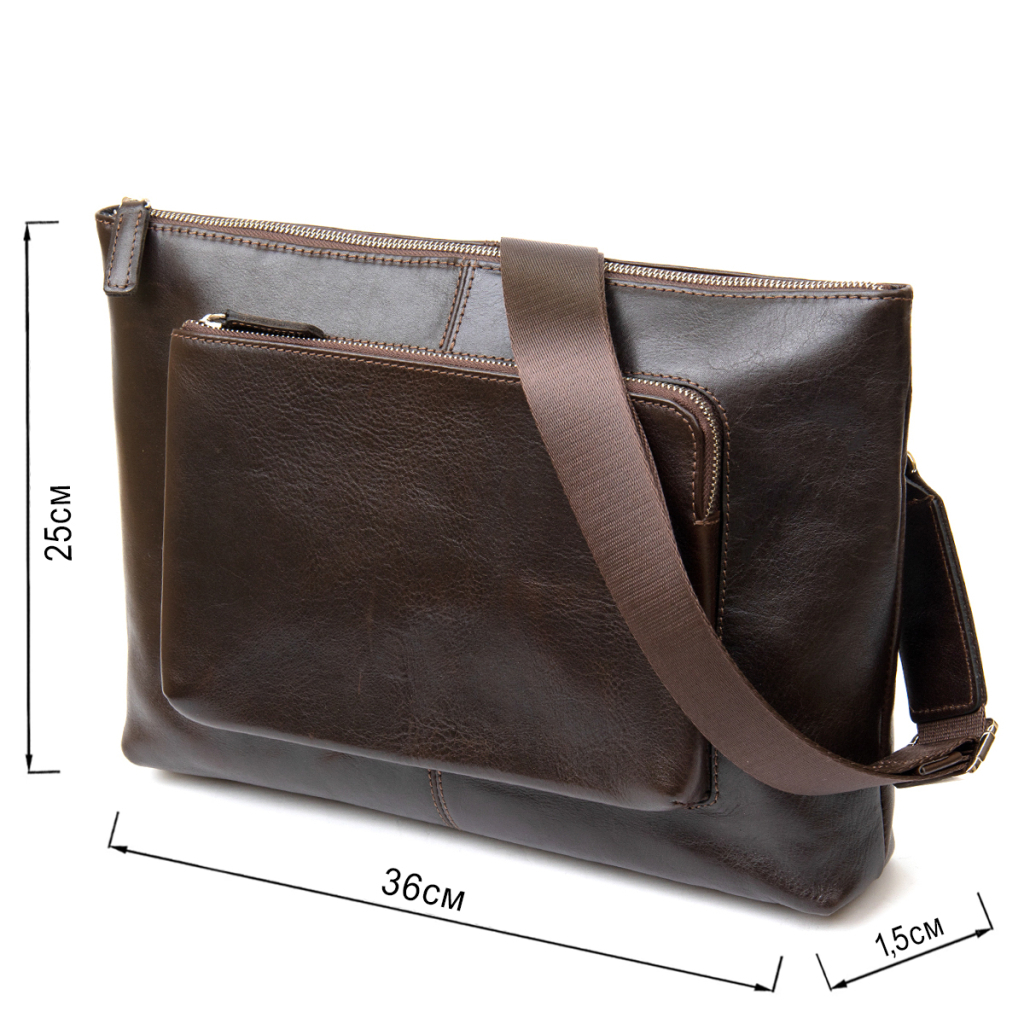 Сумка Grande Pelle Шкіряна чоловіча Коричнева (11438) - зображення 3