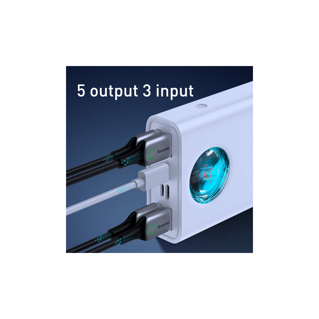 Батарея універсальна Baseus Amblight 30000mAh 65W, 6A, QC3.0, PD3.0, cable Type-C/100W (PPLG-A02) - зображення 12